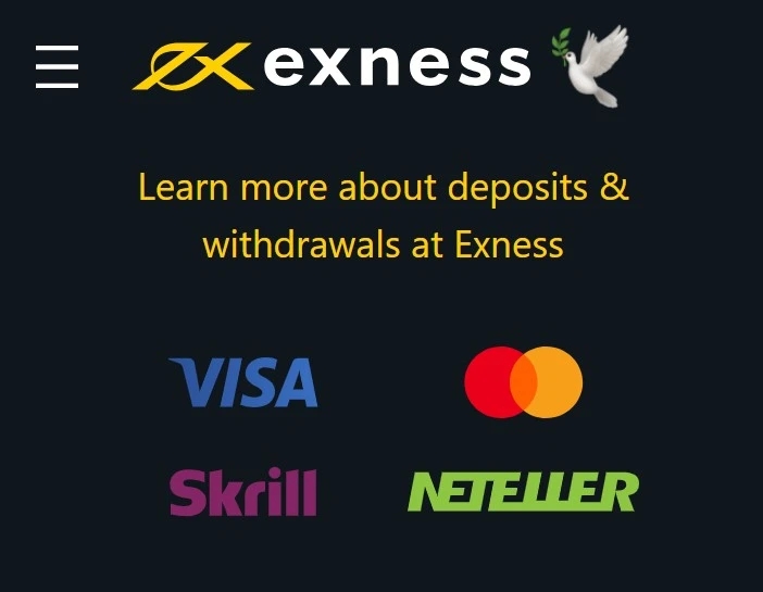 Variety of Exness Deposit Methods